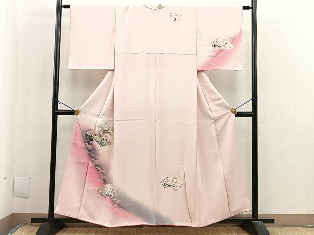 平和屋着物■豪華色留袖 寿光織 樹林風景文 暈し染め 金糸 正絹 逸品 BAAL3937pm