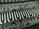 平和屋着物●上質な紬 背抜き仕立て 壁画文様 黒地 正絹 逸品 DAAS3892ps