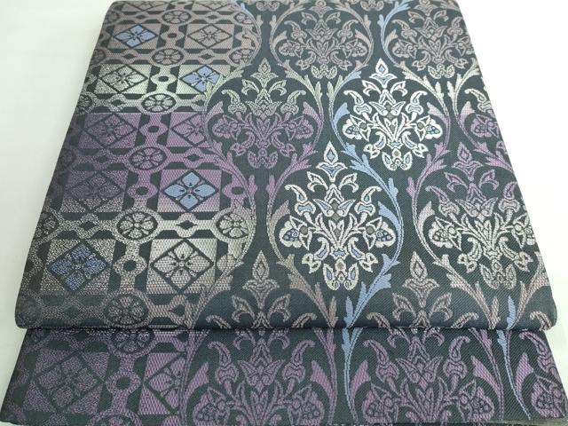 平和屋着物■極上　六通柄袋帯　唐織　立涌花文　銀糸　逸品　DZAA6769kh5