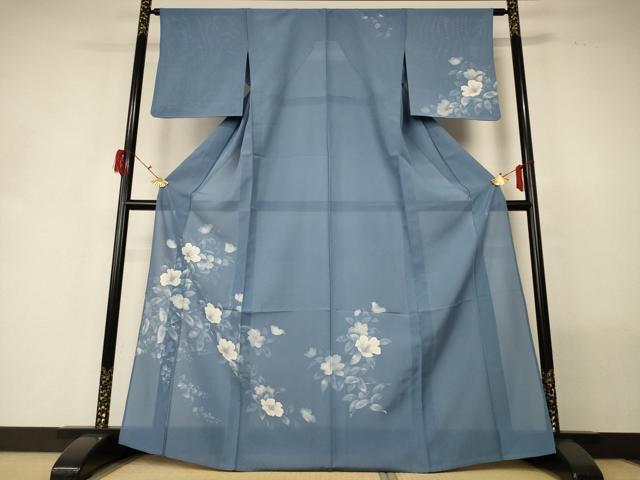 平和屋着物＊夏物　訪問着　絽　草花文　正絹　逸品　AABG5578jd