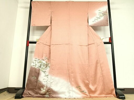 平和屋着物■訪問着 檜扇花松文 暈し染め 金彩 正絹 逸品 未使用 AAAI6926Bzg 平和屋着物■訪問着 檜扇花松文 暈し染め 金彩 正絹 逸品 未使用 AAAI6926Bzg