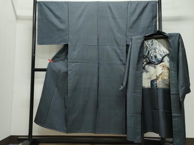 平和屋着物●男性　本場大島紬　アンサンブル　100亀甲　総詰め　正絹　逸品　未使用　CAAZ8144vf