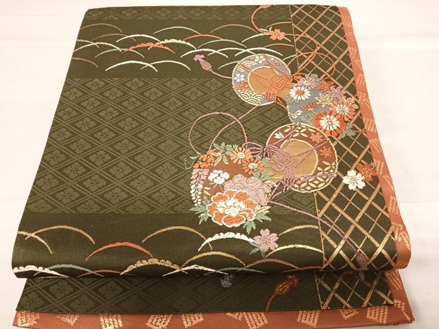 Rakuten - 平和屋着物◎両面六通柄袋帯　唐織　鼓花文　金糸　正絹　逸品　AABD5657yx