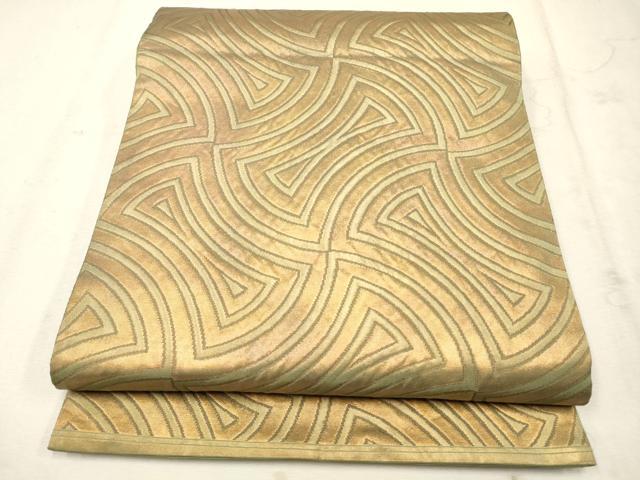 平和屋着物◎六通柄袋帯 幾何学文 正絹 逸品 CAAV0313qe