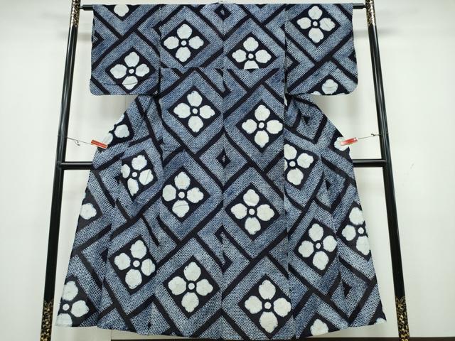 平和屋着物∴夏物　浴衣　有松鳴海絞り　花菱文　綿　逸品　CAAY4583ng