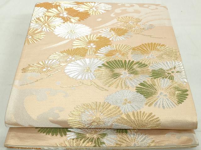 平和屋着物◎六通柄袋帯　立波松文　金銀糸　正絹　逸品　DAAW1157qa
