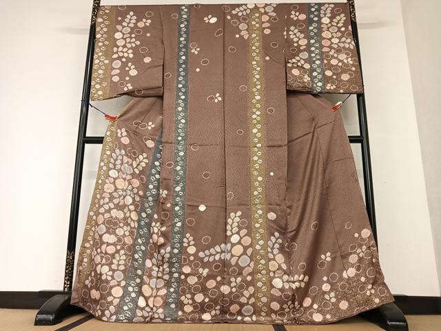 平和屋着物●十日町 名門青柳謹製　訪問着　舞花文　暈し染め　金彩　上代45万円　仮絵羽　正絹　逸品　未使用　AAAY0155zg