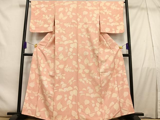 Rakuten - 平和屋着物■上質な小紋　地紋起こし　蔦の葉文　正絹　逸品　AABD9086oa