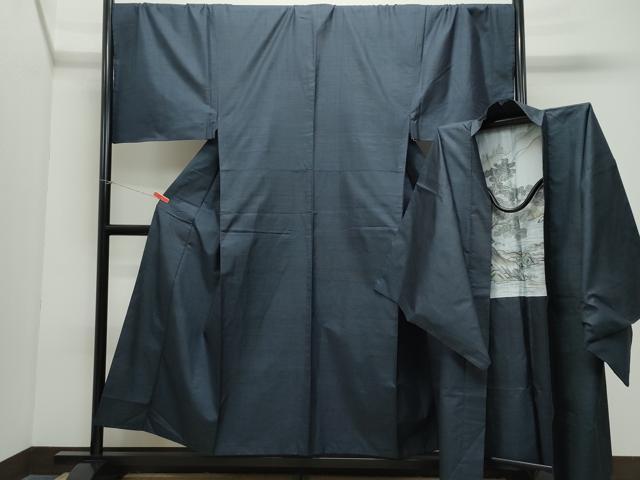 平和屋着物●男性　本場大島紬　アンサンブル　100亀甲　総詰め　キングサイズ　正絹　逸品　CAAZ8145vf