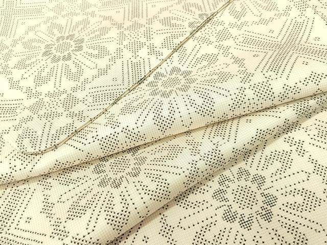 平和屋着物●本場大島紬　白大島　7マルキ　吉祥花文　正絹　逸品　未使用　CABB5136vp