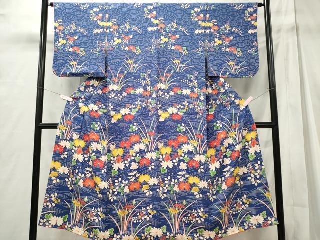 平和屋着物■訪問着　立波草花文　正絹　逸品　CABC7841ou