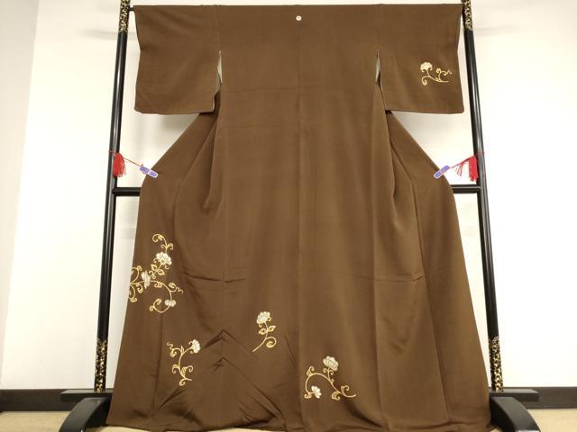 平和屋着物●銀座　志ま亀　訪問着　更紗花文　金彩　正絹　逸品　AAAW5289brのサムネイル