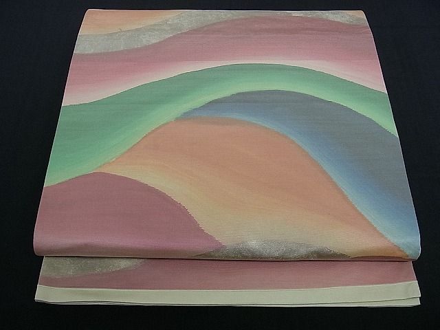 平和屋着物■六通柄袋帯　遠山文　金彩　逸品　ev0604