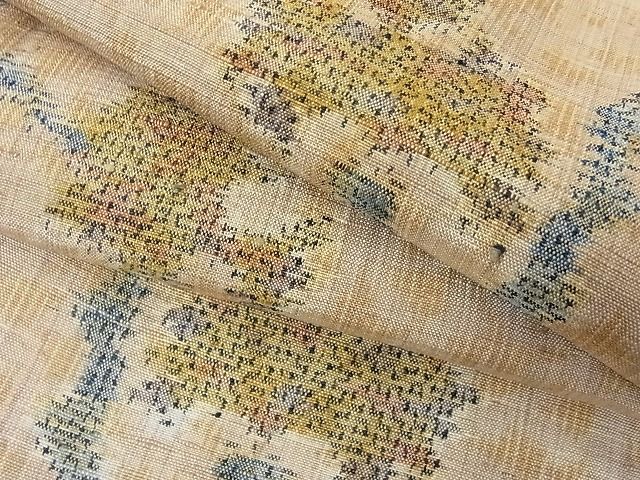 平和屋着物■上質な紬 枝花文 着丈152.5cm 裄丈69cm 正絹 逸品 A-br3154