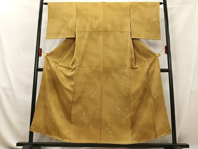 平和屋着物■上質な小紋　手描き　笹文　正絹　逸品　AABD9256uw