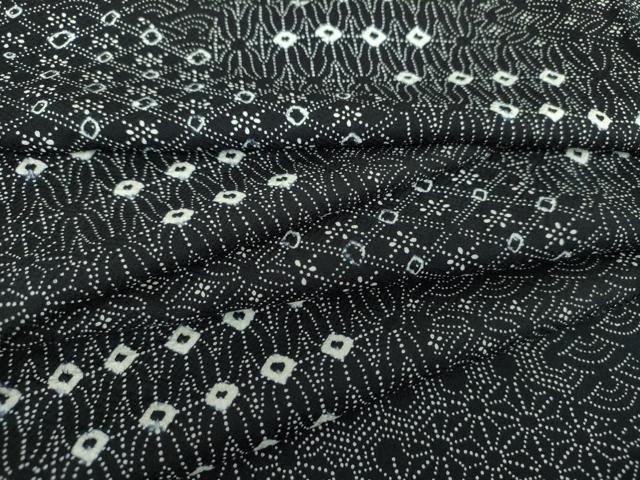 平和屋着物●上質な小紋　絞り　切嵌吉祥文様　黒地　やまと誂製　正絹　逸品　DAAS3749ps