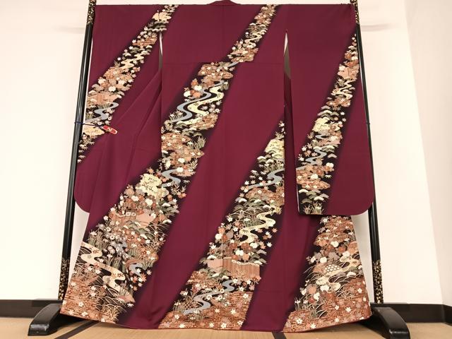 平和屋着物●豪華振袖 松竹梅風景文 暈し染め 金彩 正絹 逸品 AAAZ7356zg