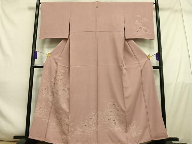 平和屋着物■訪問着 江戸小紋 風景花文 正絹 逸品 AABD9088oa