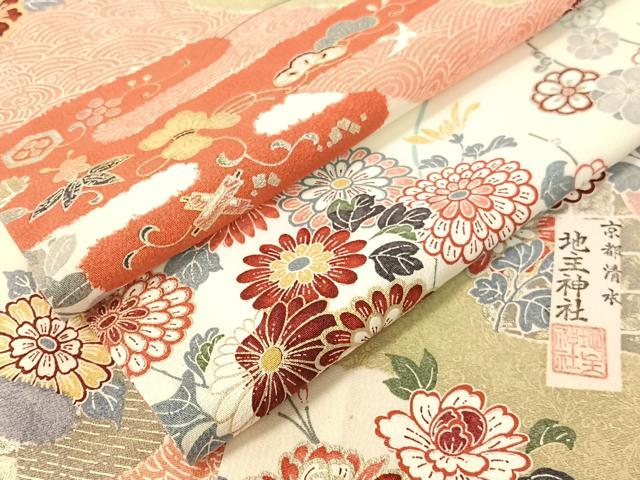 平和屋着物●上質な小紋　京都清水　地主神社　道長霞花鳥文　金銀彩　正絹　逸品　CABB5149vp