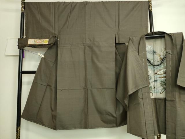 平和屋着物■極上　男性　本場大島紬　アンサンブル　村上絹織物謹製　さが美扱い　証紙付き　逸品　未使用　DZAA7103kh5