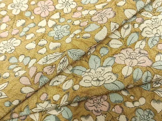 Kimono - 平和屋着物▽小紋　単衣　草花文　洗える着物　AAAZ1534fy