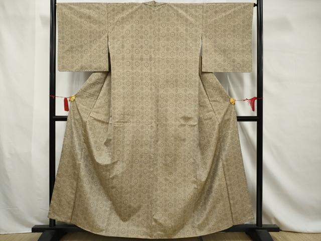 平和屋着物■上質な紬　亀甲花文　正絹　逸品　AABA5146gw