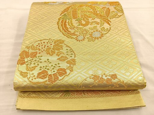 平和屋着物◎六通柄袋帯 花鳥丸文 金銀糸 正絹 逸品 BAAT3962xa 平和屋着物◎六通柄袋帯 花鳥丸文 金銀糸 正絹 逸品 BAAT3962xa