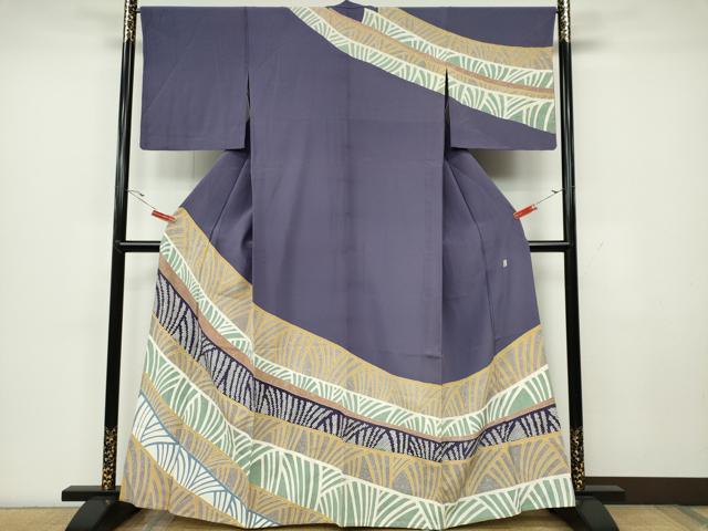 平和屋着物▽訪問着　単衣　作家物　流水吉祥文　金彩　正絹　逸品　CAAV0980ou