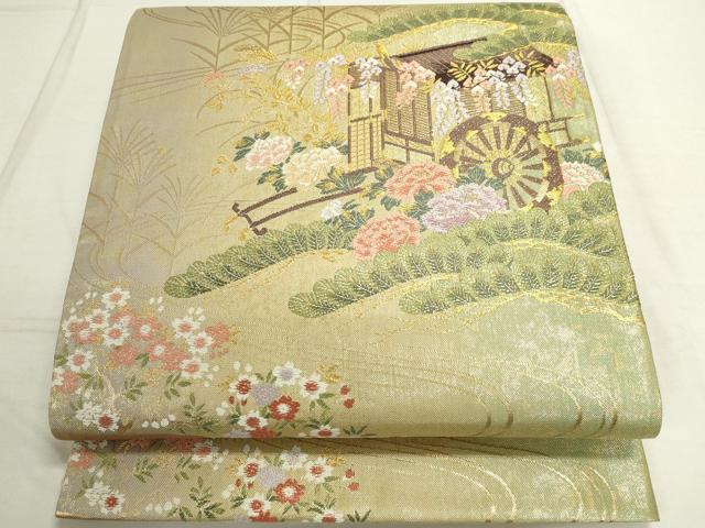 Other - 平和屋着物◎六通柄袋帯　葵祭　流水御所車花文　金銀糸　正絹　逸品　DAAS7240xg
