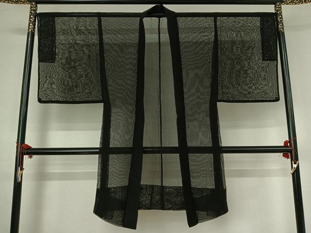 平和屋着物▽男性　長羽織　スリーシーズン　春夏秋　塵除け　霞文　正絹　逸品　AABE9305jh