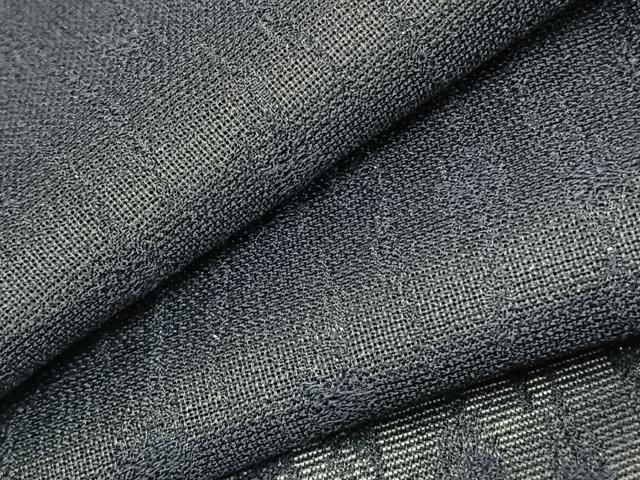 平和屋着物＊夏物 小紋 紗 霞文 銀通し地 洗える着物 AAAY3130fy