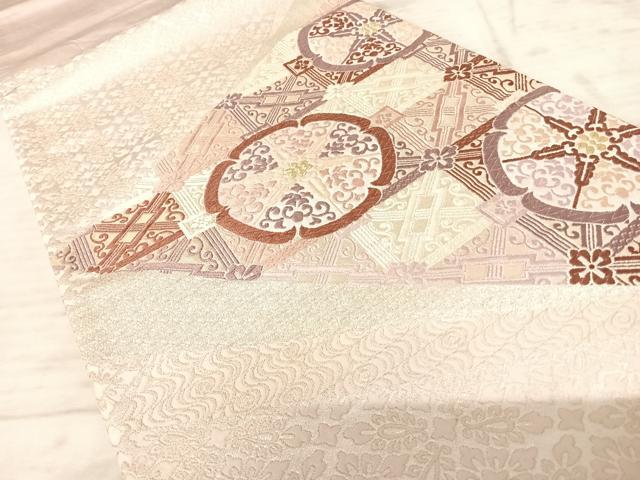 平和屋着物◎太鼓柄袋帯　唐織　吉祥花文　金銀糸　正絹　逸品　AAAZ8193yx