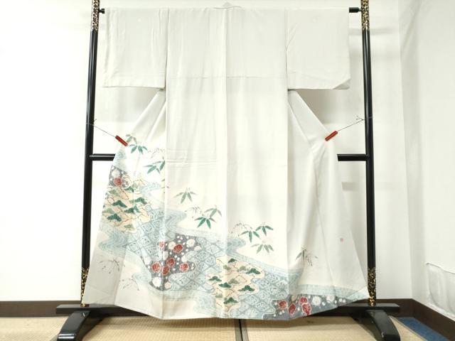 平和屋着物●京都府指定無形文化財 染色作家 小倉建亮の弟子 市瀬史郎 色留袖 辻が花 手描き 金彩 正絹 逸品 CAAU2790yc