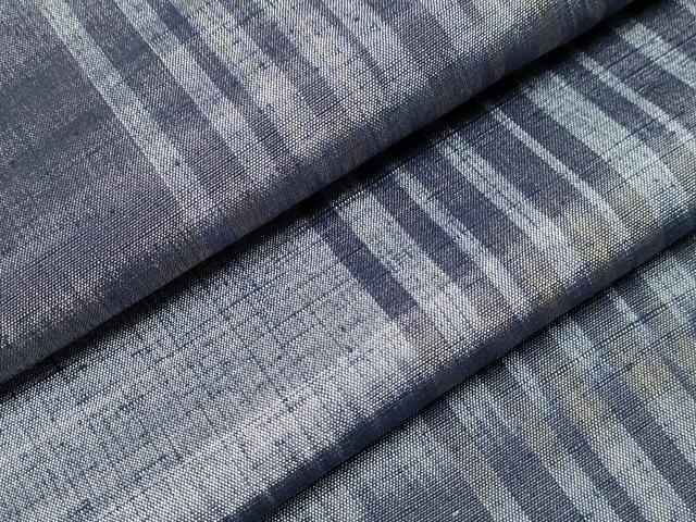 平和屋着物▽上質な紬　単衣　縞　正絹　逸品　CAAV3720dy(4)