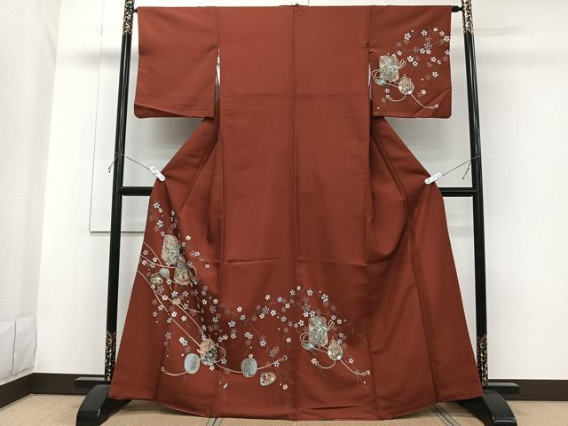 平和屋着物■訪問着　貝桶花文　金彩　洗える着物　CABG6926xi