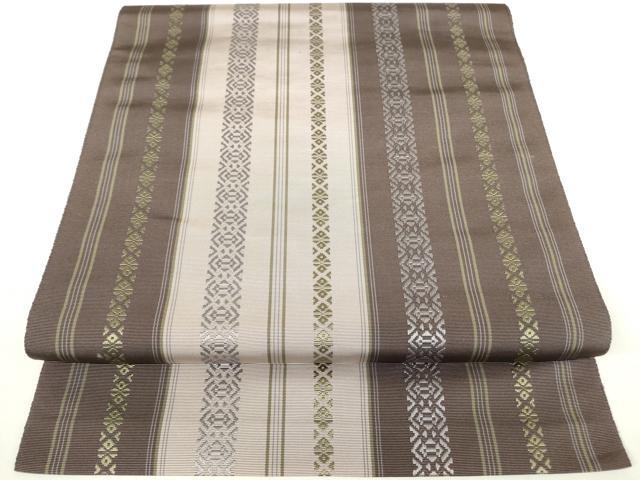 平和屋着物●1897年創業 名門岡野 本場筑前博多織 千年工房 八寸名古屋帯 献上柄 正絹 逸品 DAAX3161az