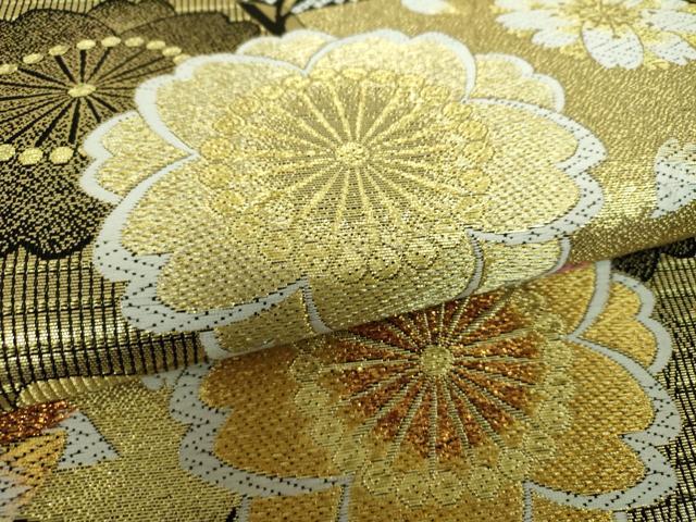 平和屋の平和屋着物▼六通柄袋帯　舞桜　金糸　正絹　逸品　DABH9857ps｜アングル3