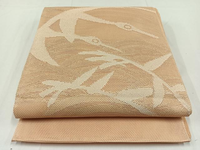 乐天商城 - 平和屋着物＊夏物　太鼓柄袋帯　流水飛鶴文　正絹　逸品　AAAY4332jh