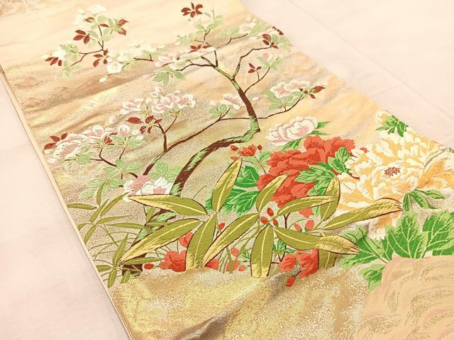平和屋の平和屋着物◎西陣 太鼓柄袋帯 唐織 春日牡丹図 金糸 正絹 逸品 BAAU9545yc｜アングル3