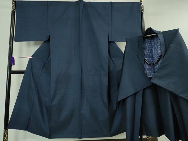 平和屋本店■極上 男性 本場大島紬 アンサンブル 長羽織 100亀甲 総詰め 反端付き 逸品 DZAA6407kh5