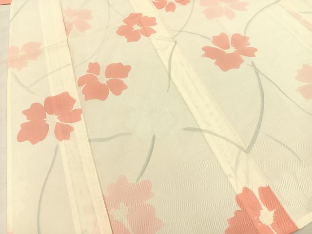 平和屋着物＊夏物　小紋　絽　手描き　舞花文　正絹　逸品　BAAT7473pk(4)