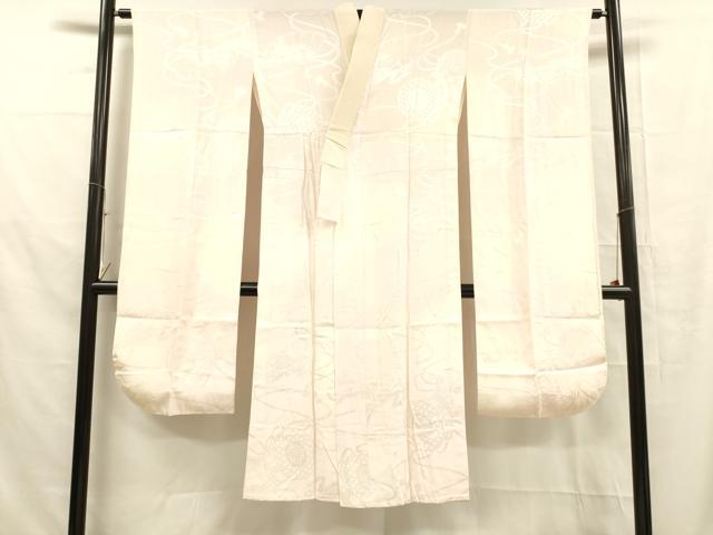 平和屋着物■長襦袢　無双仕立て　舞扇楽器花地紋　暈し染め　正絹　逸品　DABD6640cm