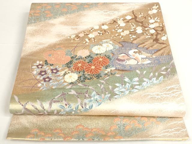 平和屋着物◎六通柄袋帯 唐織 琳派桃山春秋文 引箔 正絹 逸品 AAAP4436st