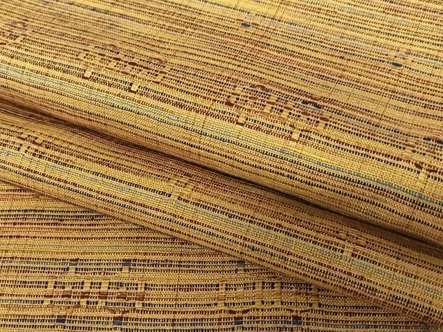 平和屋着物▼上質な紬 花織 横段文 正絹 逸品 AAAV7146zg