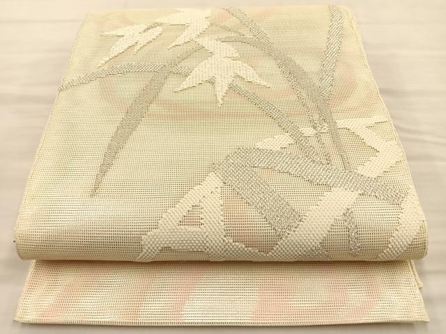 平和屋着物＊夏物　太鼓柄袋帯　籬草花文　正絹　逸品　BAAT6577du