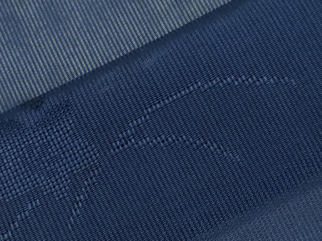 平和屋着物＊夏物　色無地　縦絽　草花紋紗　紺色　正絹　逸品　CAAW4876dy