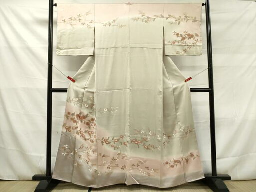 平和屋着物■訪問着 刺繍 草花文 暈し染め 金彩 正絹 逸品 DAAO3770ob 平和屋着物■訪問着 刺繍 草花文 暈し染め 金彩 正絹 逸品 DAAO3770ob