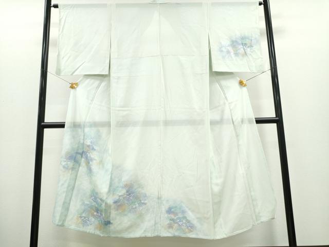 平和屋着物＊夏物　訪問着　絽　霞草花文　金銀彩　正絹　逸品　CAAS1023ng