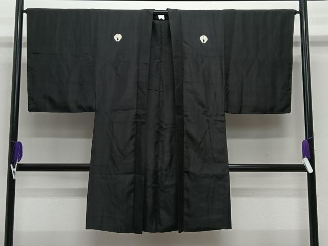 Other - 平和屋着物∞男性　長羽織　単衣　黒紋付　正絹　逸品　CABE5097ua