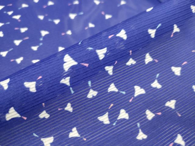 平和屋着物＊夏物 小紋 絽 銀杏 洗える着物 DAAR9850op
